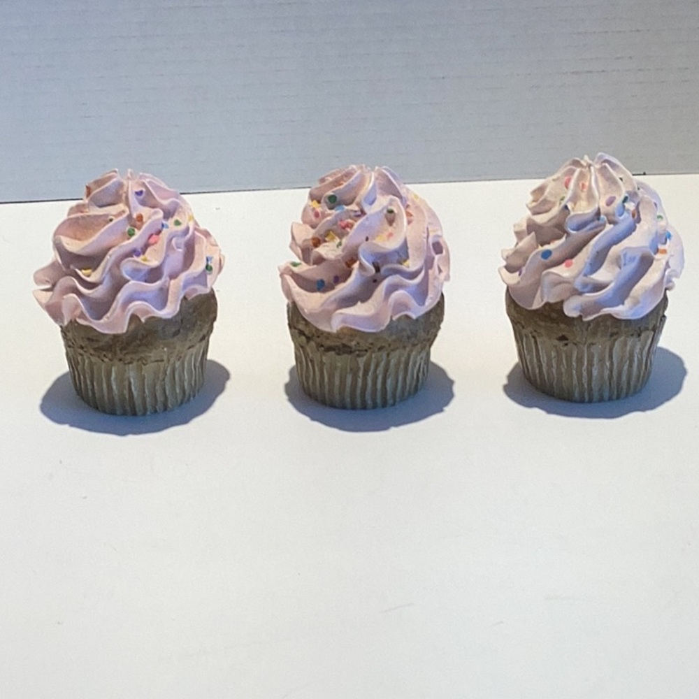 Vintage Fake pink Cupcakes With Sprinkles